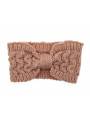 Bandeau hiver maille noeud rose