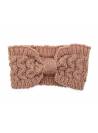 Bandeau hiver maille noeud rose