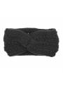 Bandeau tricot tressé hiver noir