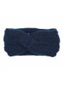 Bandeau tricot tressé hiver bleu