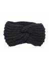 Bandeau laine synthétique croisé noir