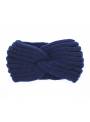 Bandeau laine synthétique croisé bleu