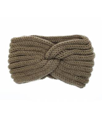 Bandeau laine synthétique croisé kaki
