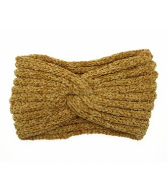 Bandeau maille chenille beige