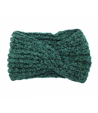 Bandeau maille chenille vert