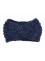 Bandeau maille chenille bleu