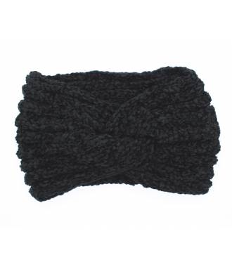 Bandeau cheveux femme flexible en coton noir, bandeau fil de fer