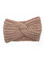 Bandeau maille chenille rose clair