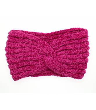 Bandeau maille chenille fushia