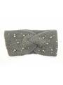 Bandeau tricot avec perles gris