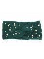 Bandeau tricot avec perles vert