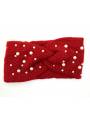 Bandeau tricot avec perles rouge