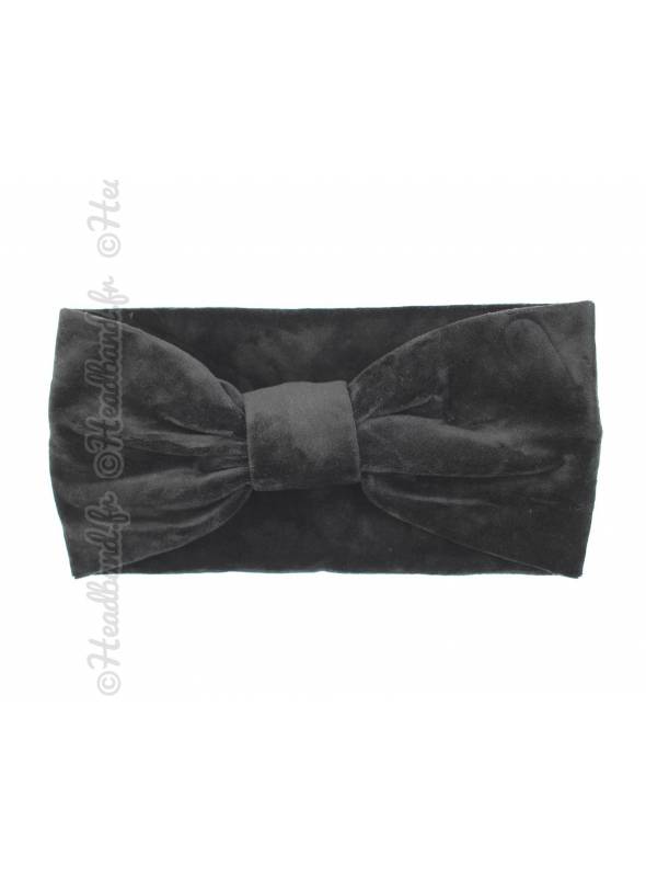 Bandeau velours noeud noir