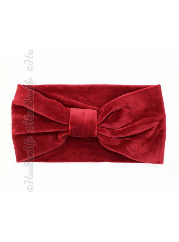 Bandeau velours noeud rouge