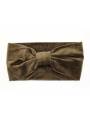 Bandeau velours noeud kaki