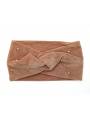 Bandeau turban velours perles rose
