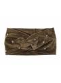 Bandeau turban velours perles marron