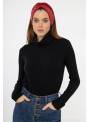 Bandeau turban velours perles rouge