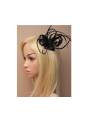 Barrette noire à plumes