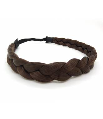 Headband tresse châtain foncé
