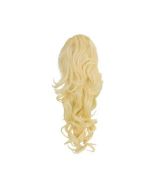 Postiche cheveux ponytail ondulée - Blond platine