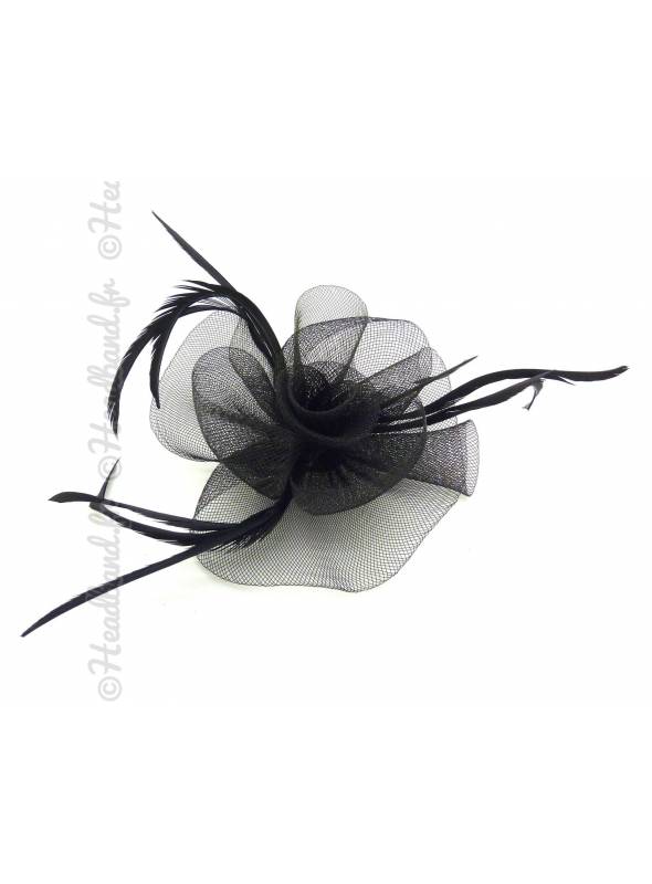 Mini chapeau tulle noir