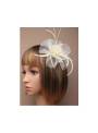 Mini chapeau tulle ivoire porté
