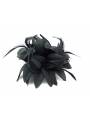 Barrette cocktail fleur noire