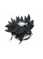 Barrette cocktail fleur noire dos