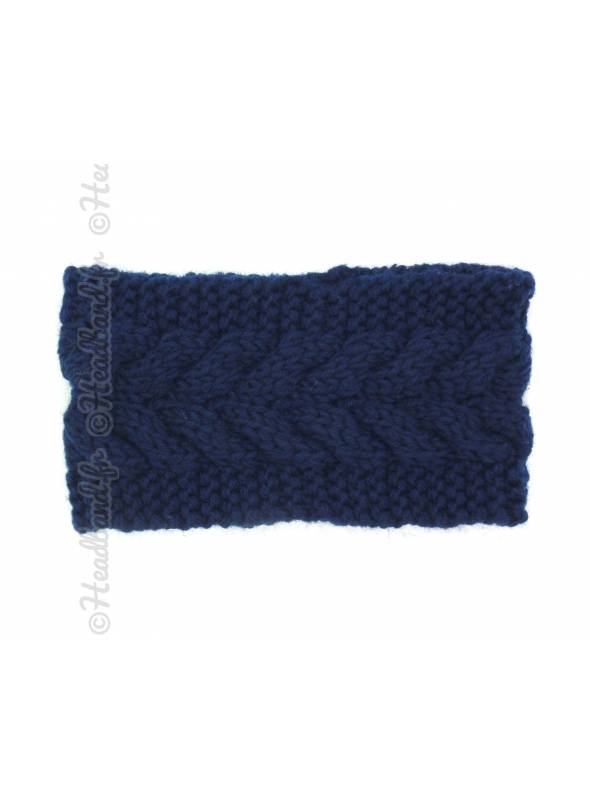 Bandeau côtelé bleu marine
