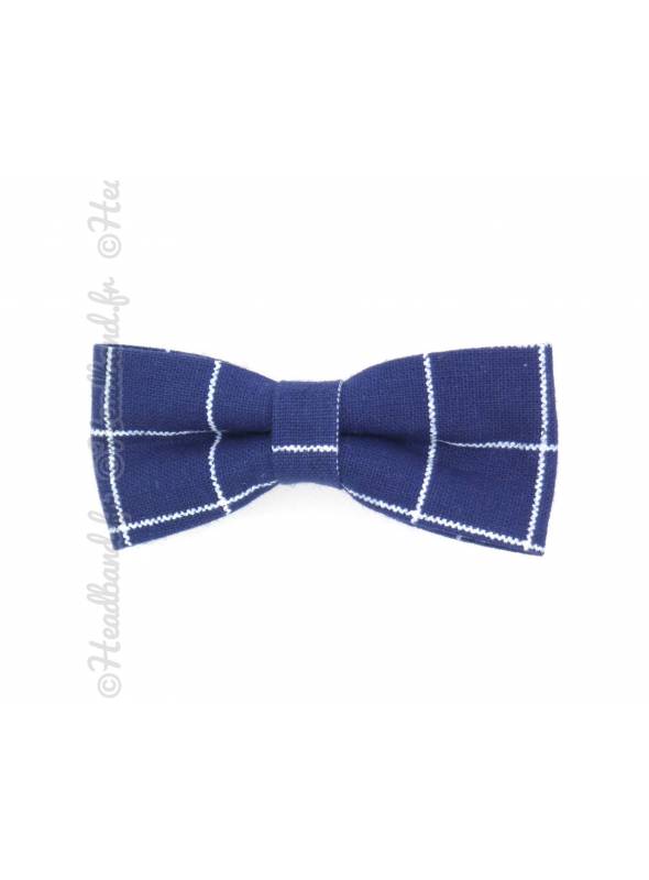 Noeud motif tartan bleu