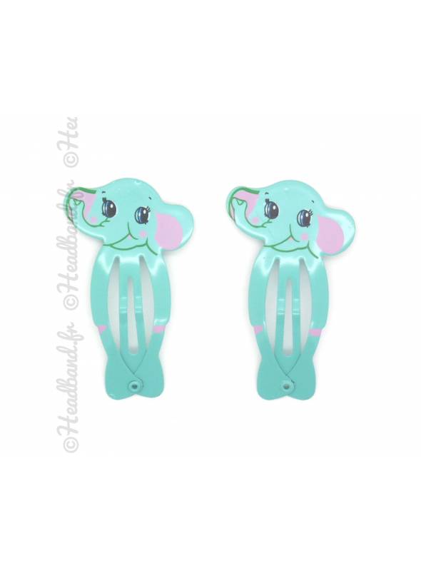 Barrettes clic-clac éléphant