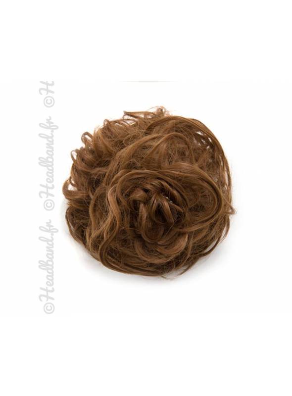 Rajout chignon ondulé - Châtain doré