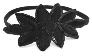 Bandeau à Cheveux Noir et Perles - Mes Accessoires DESSANGE