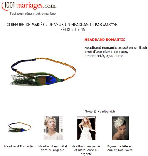 Le headband romantic par 1001mariages.com