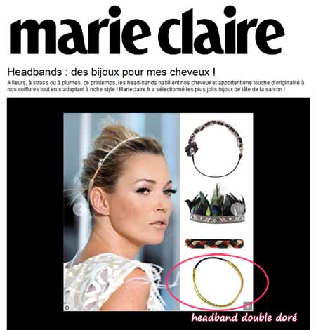 Headband.fr dans la sélection shopping de marie claire