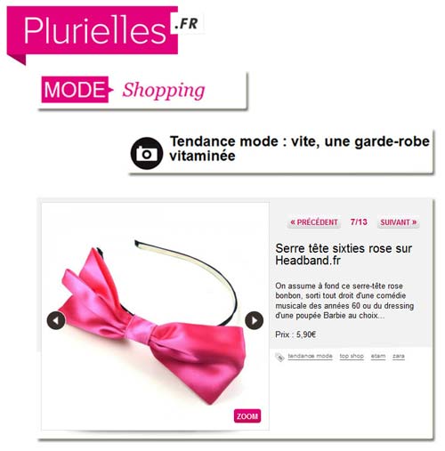 Headband.fr dans la sélection shopping de Plurielles