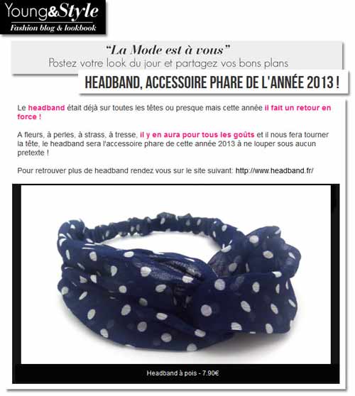 Headband.fr dans la sélection headbands de Young&Style